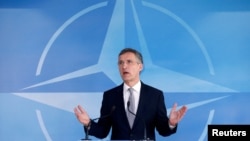 Йенс Столтенберг выступает по окончании встречи Россия – НАТО