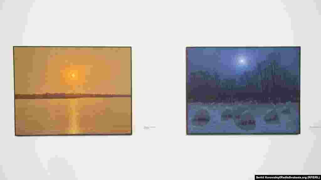 Унікальність Івана Марчука як художника в тому, що він працює у декількох, на перший погляд зовсім різних стилях. Ось, наприклад, пейзажі «Зійшло сонце над Дніпром» (ліворуч) та «Чари місячної ночі».