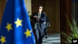 Comisara Marta Kos, la Bruxelles. (foto de arhivă)