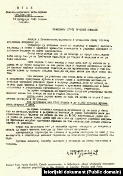 Izvještaj Pavla Đurišića o pokolju muslimana iz 1943.