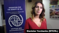 Джамала під час презентації відеокліпу проти торгівлі людьми з її участю, Київ, 12 жовтня 2017 року