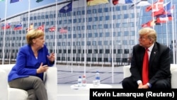 Встреча Дональда Трампа и Ангелы Меркель в Брюсселе