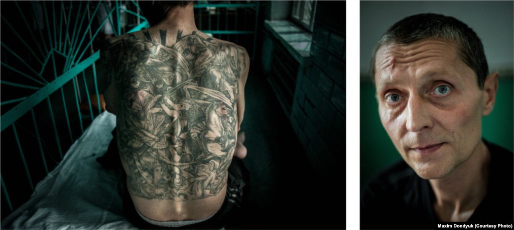 Геннадій, 44 роки. Діагноз: мультирезистентний туберкульоз і ВІЛ. Старозбурівська виправна колонія для хворих на туберкульоз № 7, липень 2011 року. У минулому був «блатним», у злодійських законах розчарувався, за його словами, злодії («воры» – високий статус у злочинному світі) перевелися, немає вже тих «законів» (злочинного світу), і їх уже ніхто не дотримується.