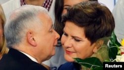 Ярослав Качинский и Беата Шидло