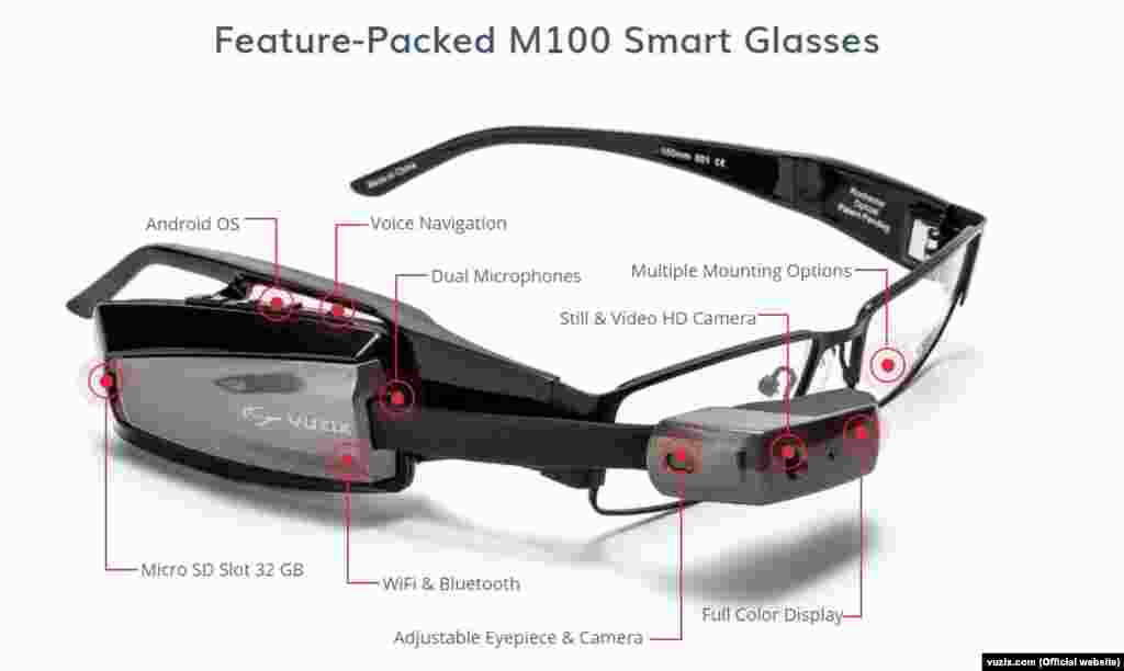 «Розумні» окуляри А топ-п’ятірку девайсів, за версією агентства AFP, починають «розумні окуляри» компанії Vuzix. Девайс працює на базі Android та дозволяє бачити буквально перед очима, наприклад, текстові повідомлення або ж прокладати маршрут із GPS. Окуляри дозволяють отримувати дані без використання рук, що може стати досить корисним в багатьох сферах діяльності. Девайс також здатен фотографувати.  