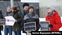 Пикет в защиту Михаила Светова в Новосибирске