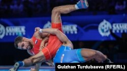 Борец Степан Марянян на чемпионате в Казахстане, сентябрь 2019 г.