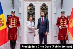 Sandu i Milatović ispred predsjedničke rezidencije na Cetinju, 19. maj 2025.