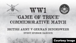Афиша матча в память о перемирии декабря 1914 года
