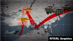 Мапа ймовірного наступу російських військ на південь України