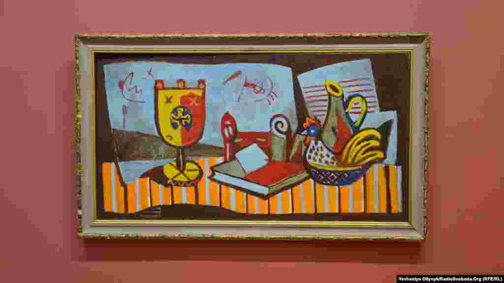 Роман Сельський, «Натюрморт з свічками і тлом із блакитних аркушів паперу», 1970-ті