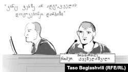 მოსამართლე რომეო ტყეშელაშვილი დარბაზიდან უშვებს გიორგი ახობაძის გულშემატკივრებს, 2025 წლის 7ივლისი