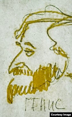 Сергей Довлатов. Генис, шарж.