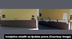 Intervencija na grafitu posvećenom Ratku Mladiću u Bačkoj Palanci (11. jul 2018.)