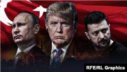 Владимир Путин, Доналд Трамп и Володомир Зеленски (илустрација)