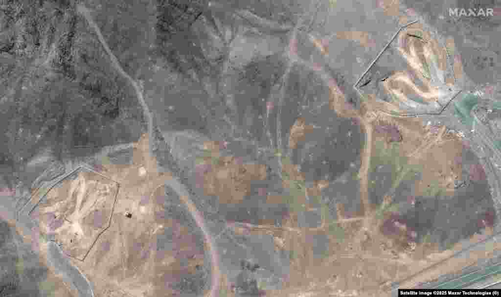 Ulazi u tunele u kompleksu Fordo prije i poslije američkih napada.