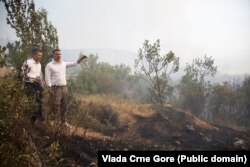 Premijer obilazi požarom zahvaćene oblasti blizu Podgorice, 12. avgust