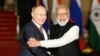 Ruski predsjednik Vladimir Putin i indijski premijer Narendra Modi u Nju Delhiju 6. decembar 2021.