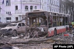 Центр города Сумы после ракетного удара России, 13 апреля 2025 года