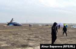 Место крушения самолёта Азербайджанских авиалиний под Актау, 27 декабря 2024 года