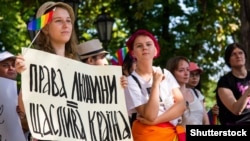 Під час маршу ЛГБТ в Одесі, 18 серпня 2018 рок