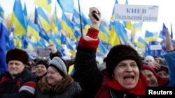 Демонстрация сторонников Виктора Януковича в Киеве 14 декабря 2013 года