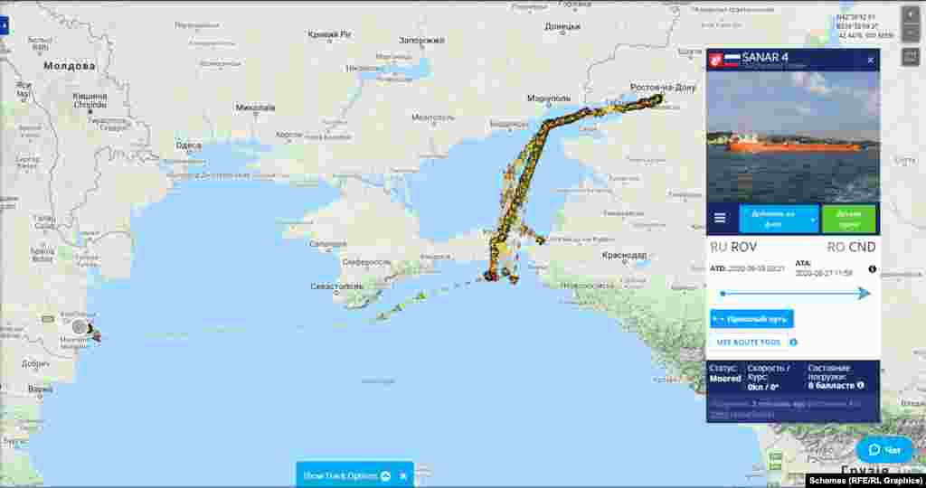 Шлях танкеру Sanar-4