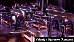 Новые украинские беспилотники-ракеты «Пекло» («Ад») на выставке ко Дню Вооруженных сил Украины. Киев, 6 декабря 2024 года