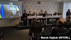 Генпрокурор України Андрій Костін звертається до учасників заходу у Центрі європейської політики, Брюссель, Бельгія, 15 жовтня 2024