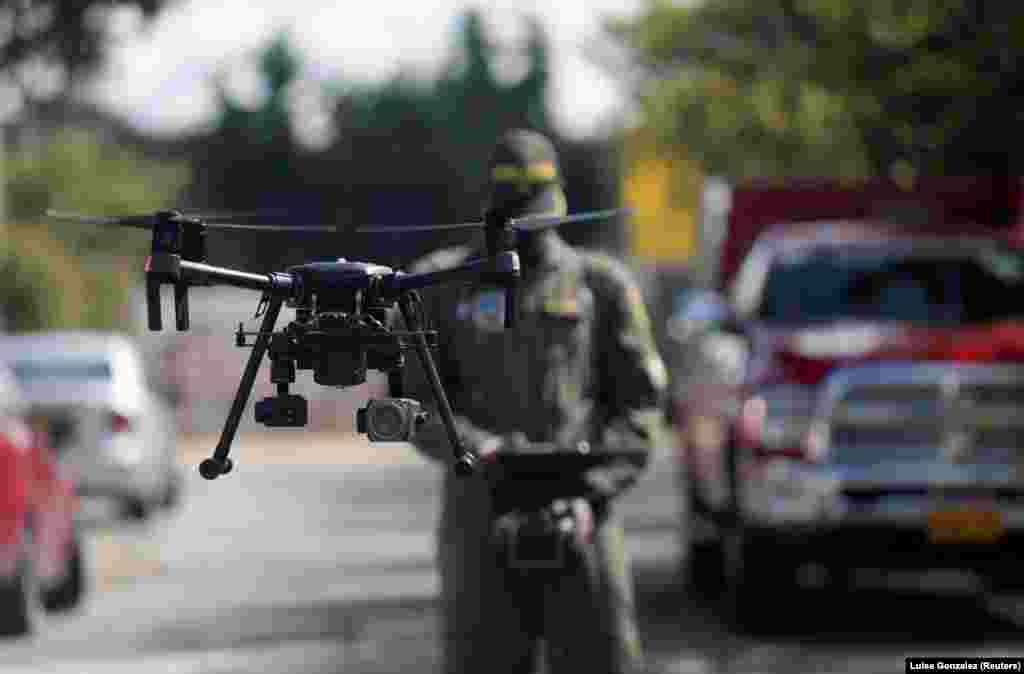 У Колумбії для виявлення людей із підвищеною температурою тіла поліція використовує безпілотники. Така практика застосовувалася і в низці інших країн світу, зокрема в Італії