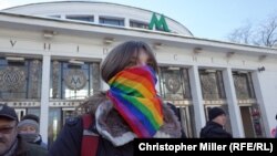 Учасниця акції до дня пам’яті трансгендерів, які загинули або постраждали від насильства. Київ, 18 листопада 2018