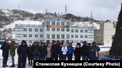 Акция протеста жителей Сахалина против передачи Курильских островов