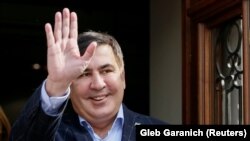 Міхеїл Саакашвілі під час прес-конференції у Львові, 11 вересня 2017 року