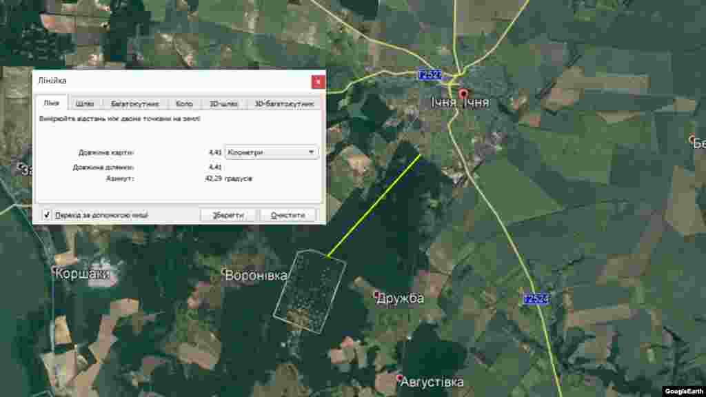 Склади розташовані за чотири кілометри від міста Ічня з населенням близько 11 тисяч осіб