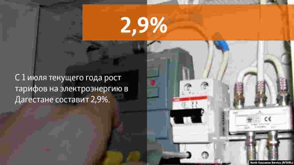 11.06.2018 // Рост тарифов на электроэнергию, поставляемую населению, во втором полугодии текущего года по отношению к декабрю 2017 года составит 2,9%. В целом же рост тарифов на коммунальные услуги в Дагестане в 2018 году составит 3%.