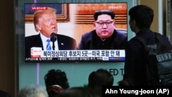 Трансляция в южнокорейского телевидения, Сеул, 18 апреля 2018 года