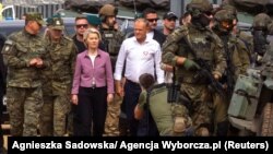 Predsjednica Evropske komisije Ursula von der Leyen i poljski premijer Donald Tusk posjetili su poljsku granicu s Bjelorusijom 31. avgusta