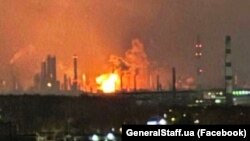 Наслідки попереднього удару по Рязанському НПЗ, січень 2024 року