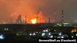 Наслідки удару Сил оборони України по Рязанській нафтопереробній компанії, завданого у ніч на 26 січня 2024 року, ілюстративне фото