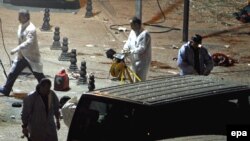 The scene of the bombing in the Gungoren district in Istanbul