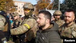 Володимир Зеленський у звільненому Херсоні, 14 листопада 2022 року