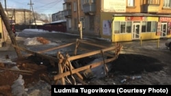 На одной из улиц Вихоревки