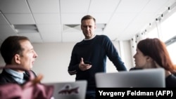 Алексей Навальный в своем штабе в Москве