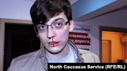 Координатор штаба Навального в Сочи, Константин Зыков после нападения, 11 ноября 2017 года