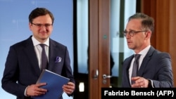 Міністри закордонних справ України Дмитро Кулеба та Німеччини Гайко Маас (п), Берлін, червень 2020 року