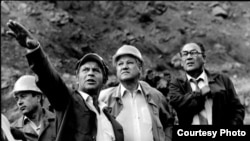 Николай Савченков ва Борис Елтсин дар Роғун, соли 1989