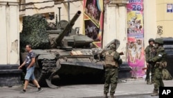 Наемники ЧВК "Вагнер" в Ростове-на-Дону. 24 июня 2023 года