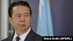 Мэн Хунвэй во время визита в Белград, 11 сентября 2018