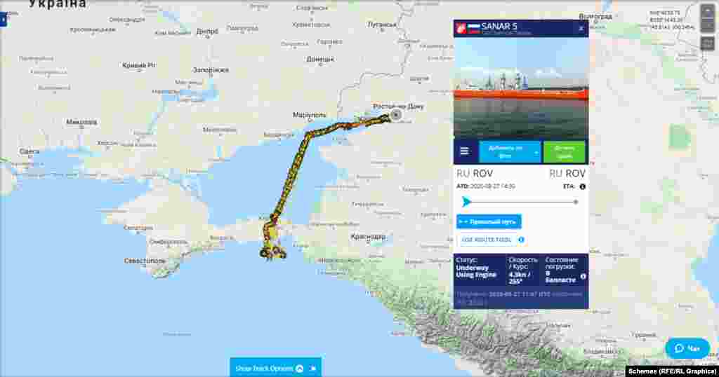 Шлях танкеру Sanar-5