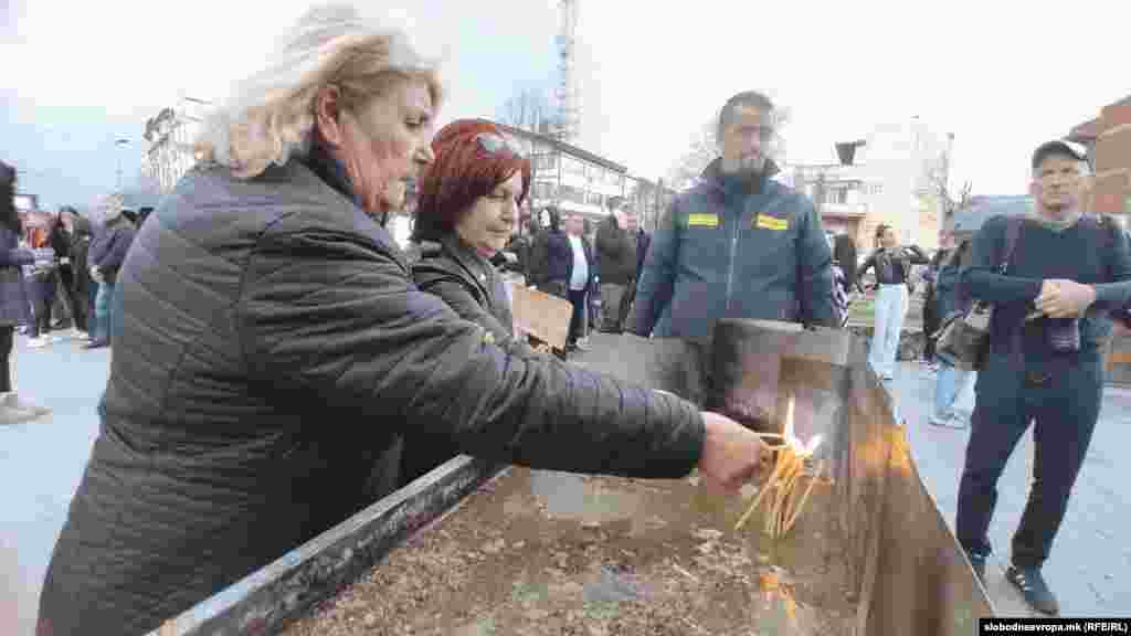 Kočani, odavanje počasti poginulima u požaru, 17.3.2025.
